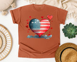 Patriotic Flag Heart graphic tee in Yam