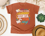 Back To School Learning Every Day The Fun Way graphic tee in Yam