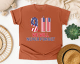 We Will Never Forget Red graphic tee in Yam