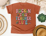 Rockin This Teacher Life Grey 2 graphic tee in Yam
