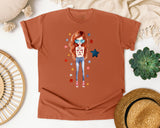 Patriotic Girl With Sunglasses graphic tee in Yam