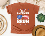 All American Bruh graphic tee in Yam