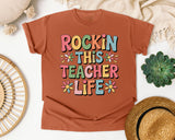 Rockin This Teacher Life Grey 2 3 graphic tee in Yam