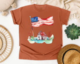 Flag Over Country House graphic tee in Yam