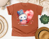 Patriotic Kid With Heart graphic tee in Yam
