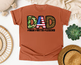 Dad Man Myth Legend Brown 2 graphic tee in Yam