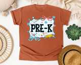 Pre-K Notebook Bow graphic tee in Yam