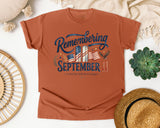Remembering September 11 graphic tee in Yam