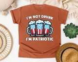 I'm Not Drunk I'm Patriotic White graphic tee in Yam