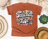 Teacher Life Pencils graphic tee in Yam