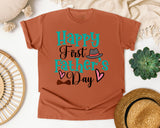 Happy First Father's Day Teal graphic tee in Yam