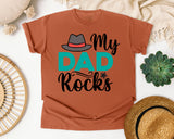 My Dad Rocks White graphic tee in Yam