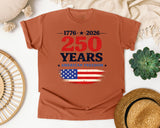 1776 2026 250 Years American Freedom graphic tee in Yam