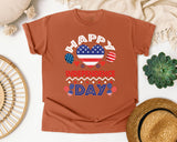 Happy Independence Day White graphic tee in Yam