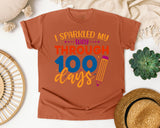 I Sparkled My Way Through 100 Days White 2 3 graphic tee in Yam