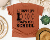 I Just Hit 100 Days Of School Baseball graphic tee in Yam