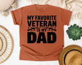 My Favorite Veteran Is My Dad Grey graphic tee in Yam