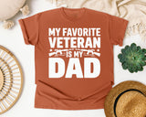 My Favorite Veteran Is My Dad White graphic tee in Yam