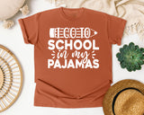 I Go To School In My Pajamas White 2 graphic tee in Yam