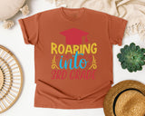 Roaring Into 3rd Grade White 2 3 graphic tee in Yam