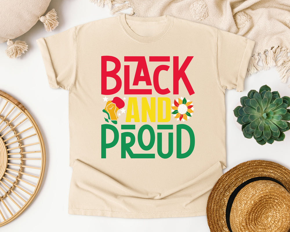 Black And Proud graphic tee in Ivory Comfort Colors 1717