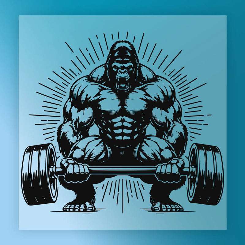 Gorilla Powerlifting Strength Design - Ready to Press - InkMerge DTF Transfer