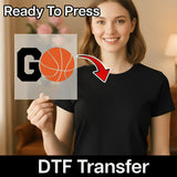 Motivational Basketball GO Design DTF Transfer - InkMerge Heat Press Design