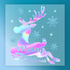 Merry Christmas Holographic Reindeer Design - Ready to Press - InkMerge DTF Transfer