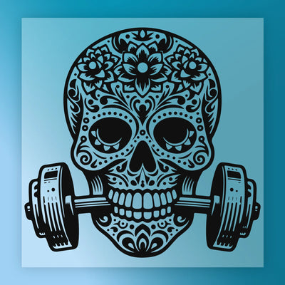 Sugar Skull Fitness Design - Ready to Press - InkMerge DTF Transfer