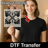 Cross Dumbbells Custom Shirt DTF Transfer - InkMerge Heat Press Design