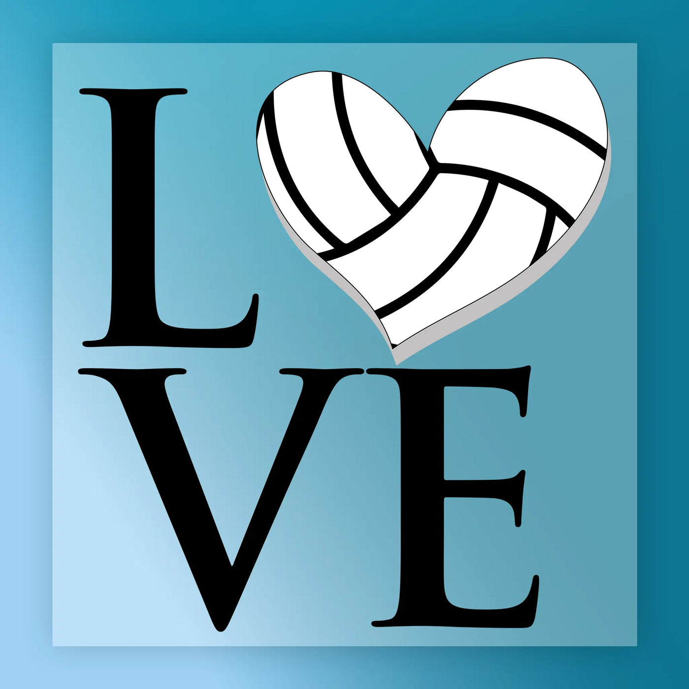 Love Volleyball Heart Design DTF Transfer - InkMerge Heat Press Design