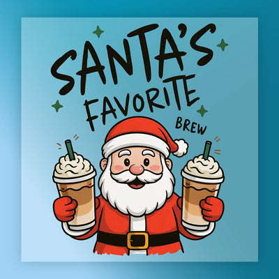 Santa's Favorite Brew Funny Christmas Design - Ready to Press - InkMerge DTF Transfer