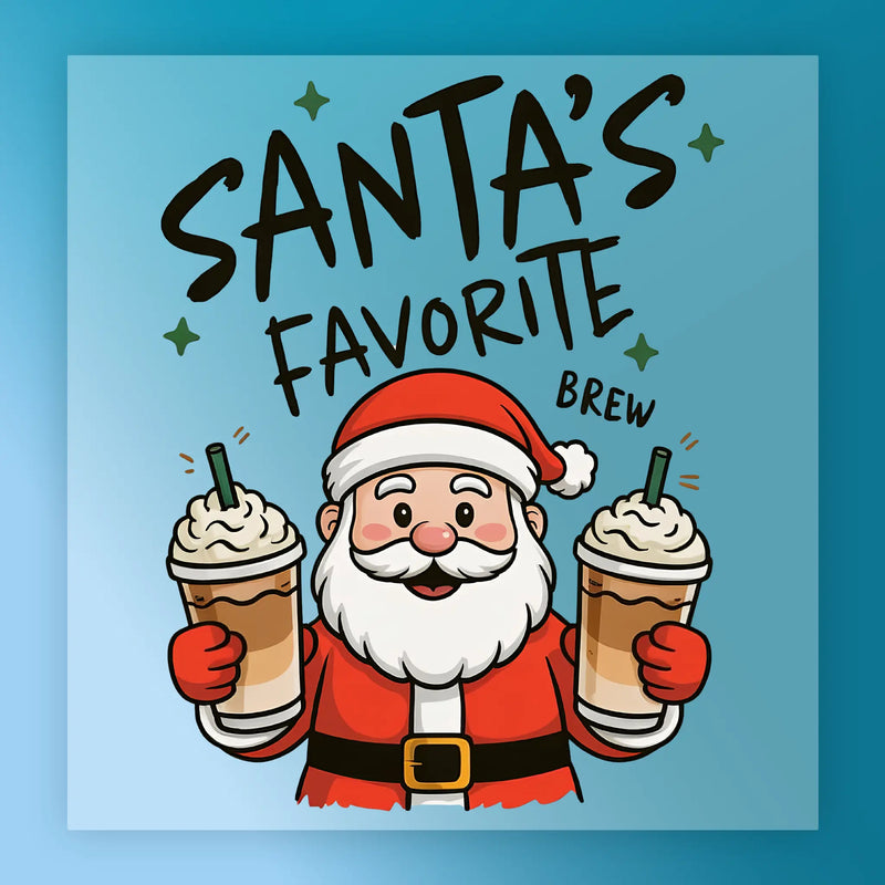 Santa's Favorite Brew Funny Christmas Design - Ready to Press - InkMerge DTF Transfer