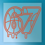 67 Basketball Drip Design DTF Transfer - InkMerge Heat Press Design