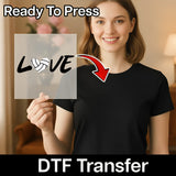 Love Volleyball Heart Design DTF Transfer - InkMerge Heat Press Design