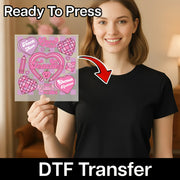 a woman holding up a card with the words ready to press