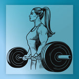 Empowering Strong Woman Lifting Barbell DTF Transfer - InkMerge Heat Press Design