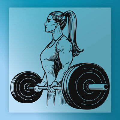 Empowering Strong Woman Lifting Barbell - Ready to Press - InkMerge DTF Transfer