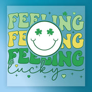 Feeling Lucky Smiley Shamrock Design DTF Transfer - InkMerge Heat Press Design