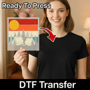 Good Vibes Retro Sunset Design DTF Transfer - InkMerge Heat Press Design
