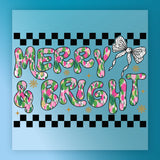 Merry & Bright Holiday Design DTF Transfer - InkMerge Heat Press Design