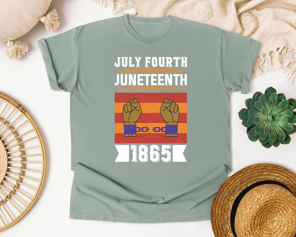 July Fourth Juneteenth 1865 Banner graphic tee in Bay Comfort Colors 1717