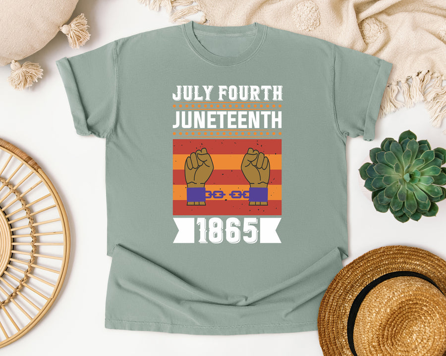 July Fourth Juneteenth 1865 Banner graphic tee in Bay Comfort Colors 1717