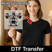 Empowering Female Weightlifting Art DTF Transfer - InkMerge Heat Press Design