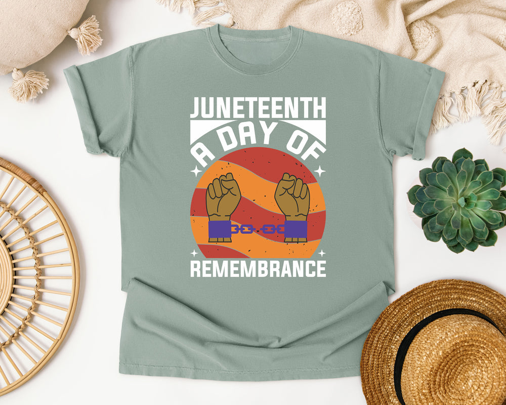 Juneteenth A Day Of Remembrance graphic tee in Bay Comfort Colors 1717