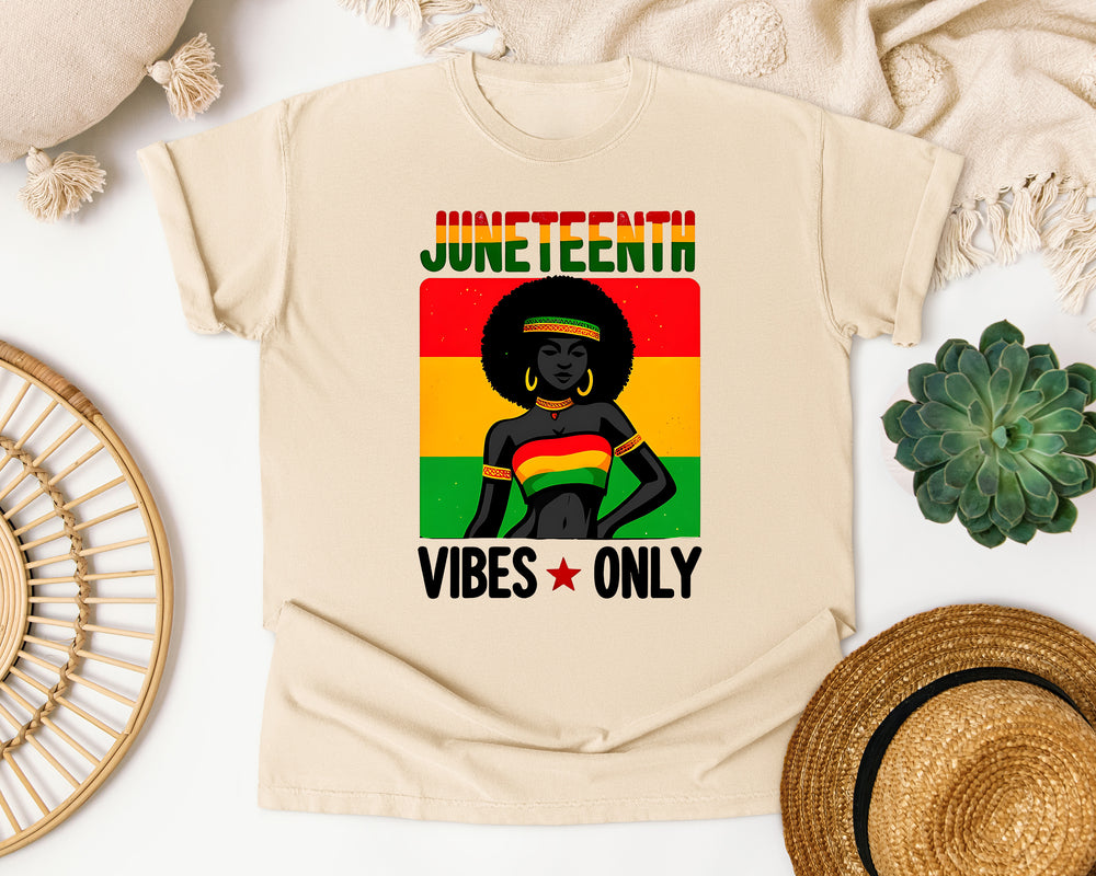 Juneteenth Vibes Only graphic tee in Ivory Comfort Colors 1717
