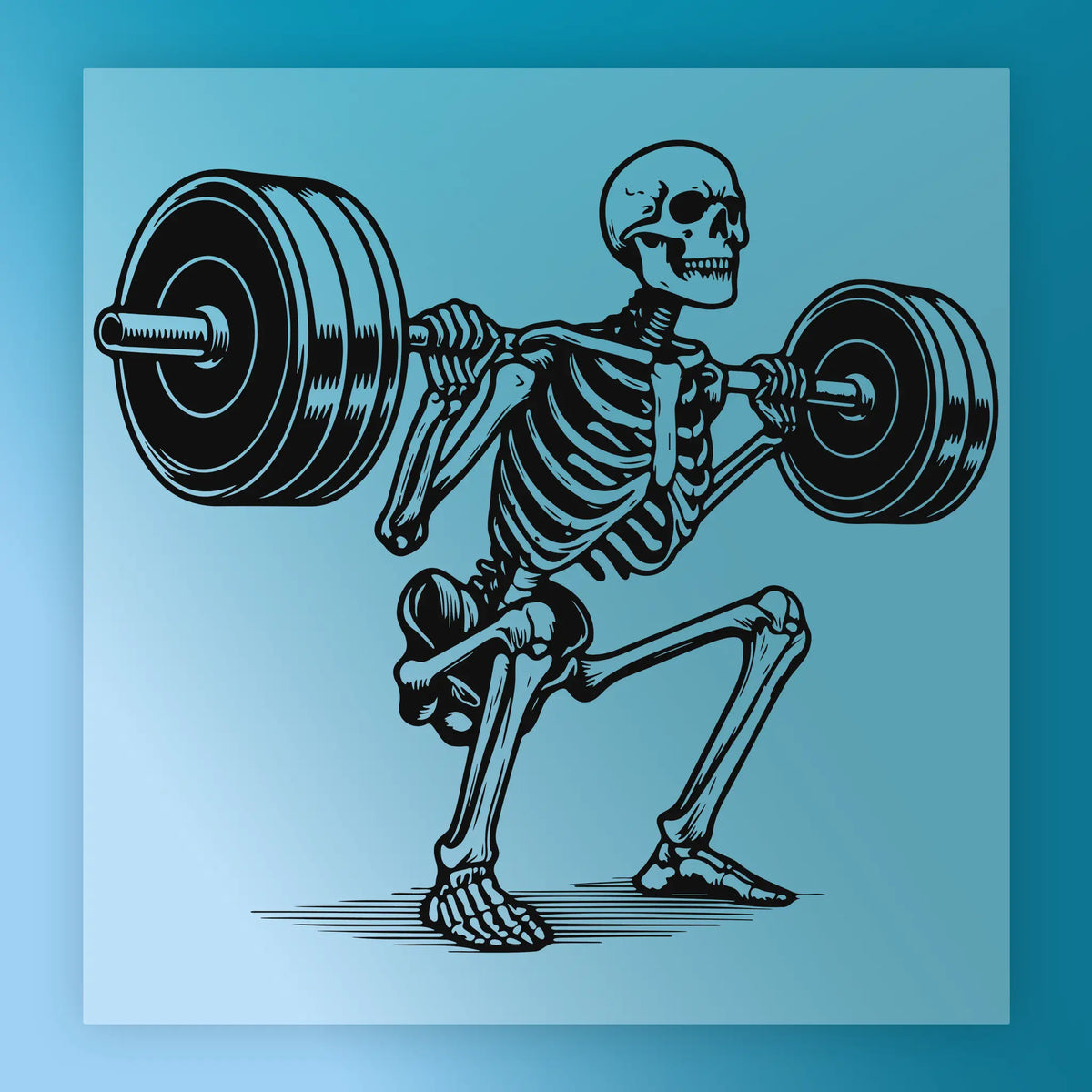 Skeleton Weightlifting Humor DTF Transfer