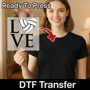 Love Volleyball Heart Design DTF Transfer - InkMerge Heat Press Design