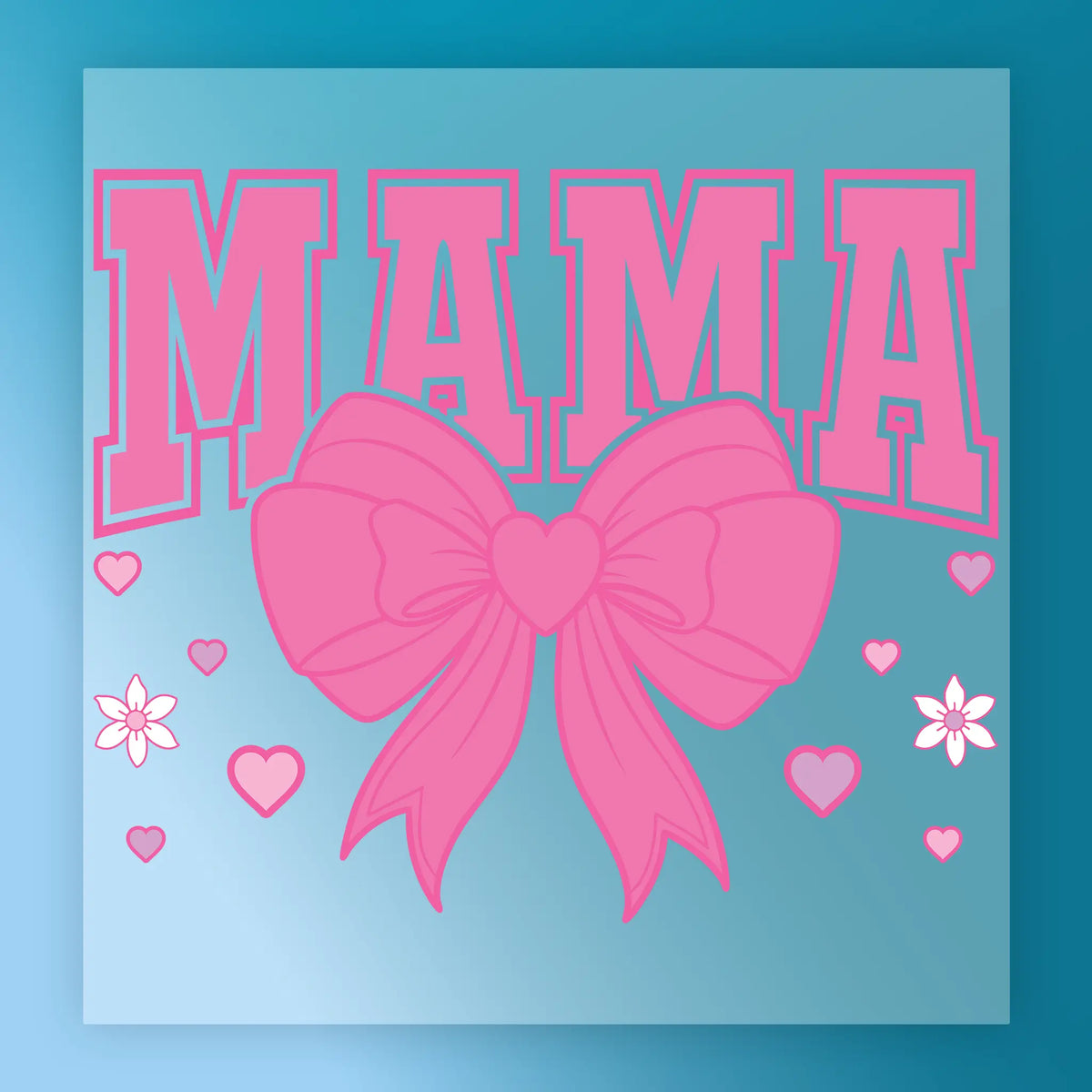 Mama Pink Bow Heart Design