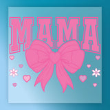 Mama Pink Bow Heart Design DTF Transfer - InkMerge Heat Press Design